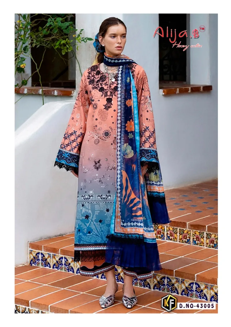 Alija B Vol 43 By Keval Lawn Cotton Karachi Readymade Dress 